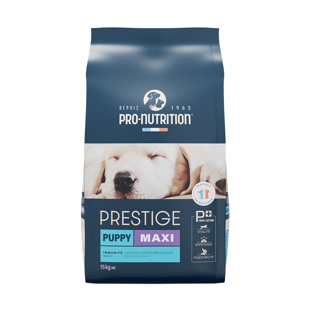 Food for large breed puppy dogs A bag weighing 15 kg