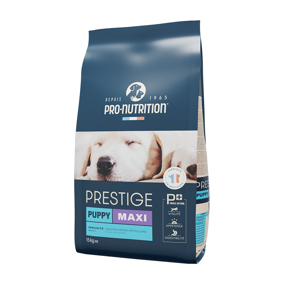 Food for large breed puppy dogs A bag weighing 15 kg