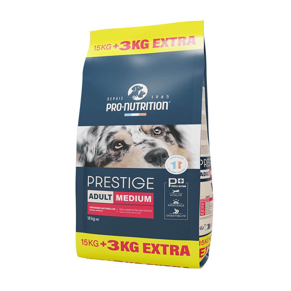Recommended food for adult dogs A bag weighing 18 kg