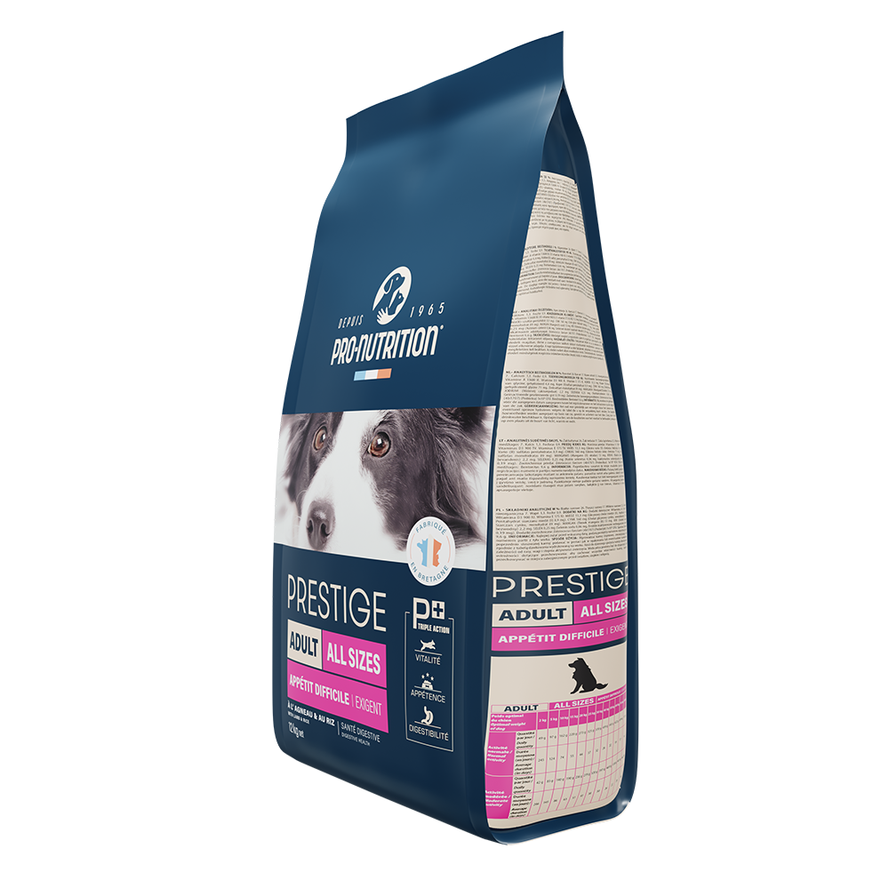 Dog food with lamb and rice A bag weighing 12 kg