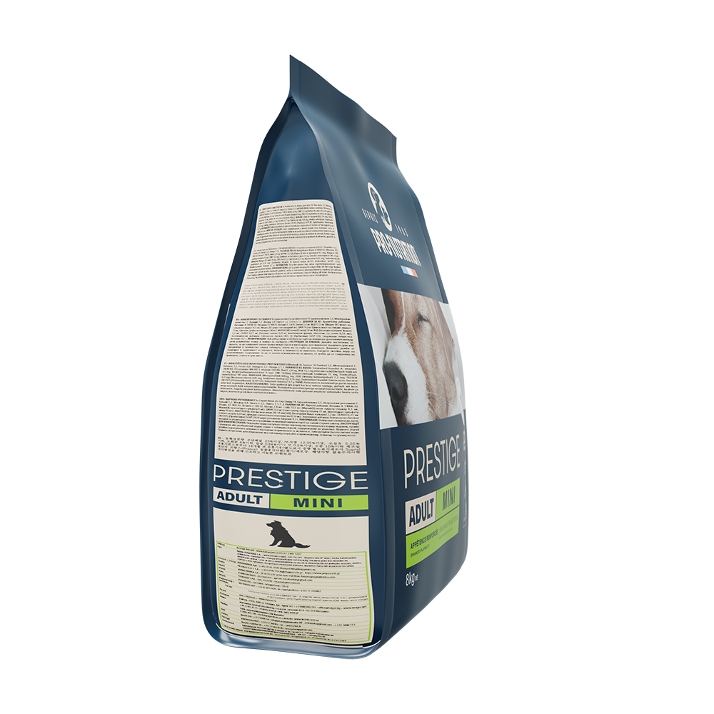 Food for small breed adult dogs A bag weighing 8 kilograms