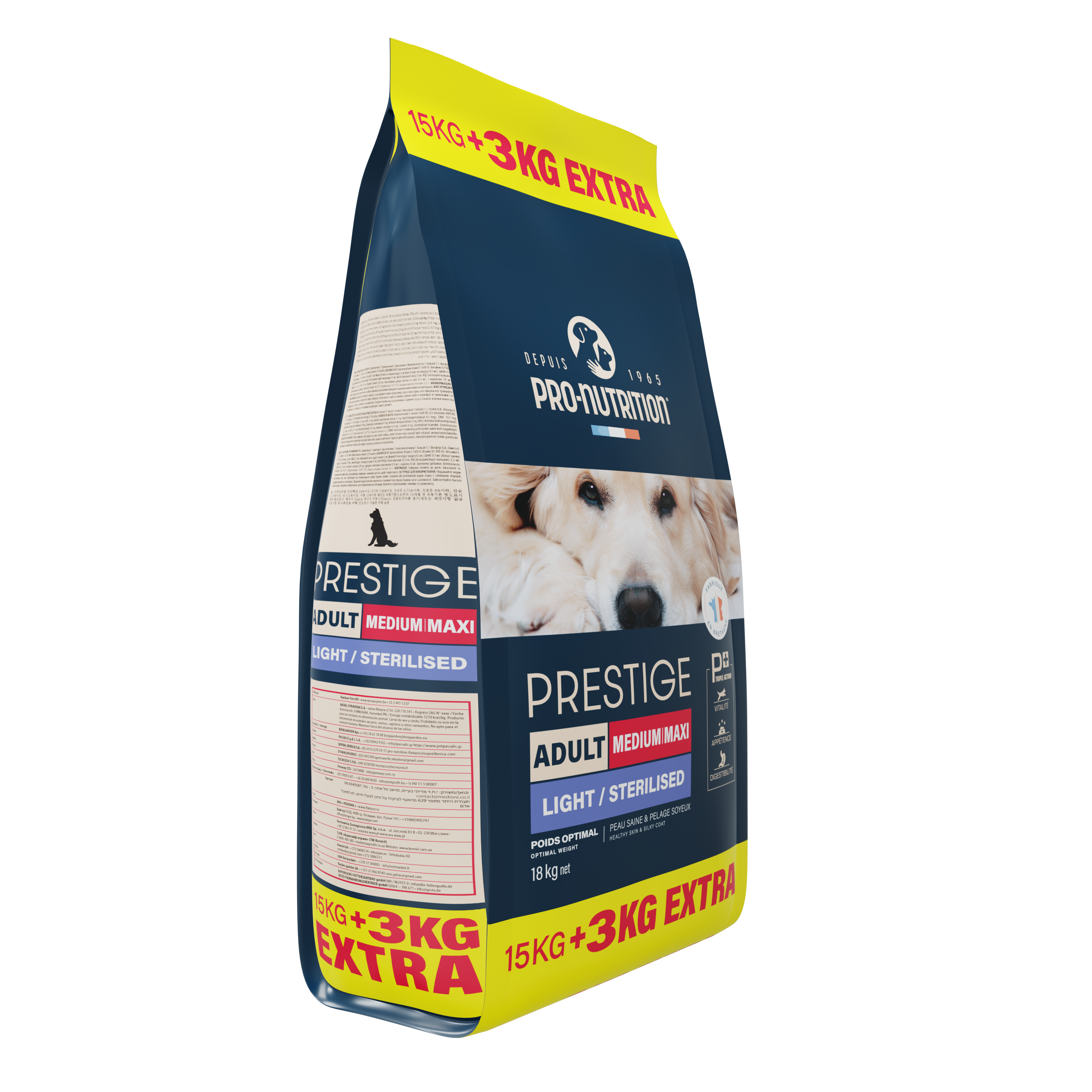 Reduced fat food for adult dogs 18 kilograms