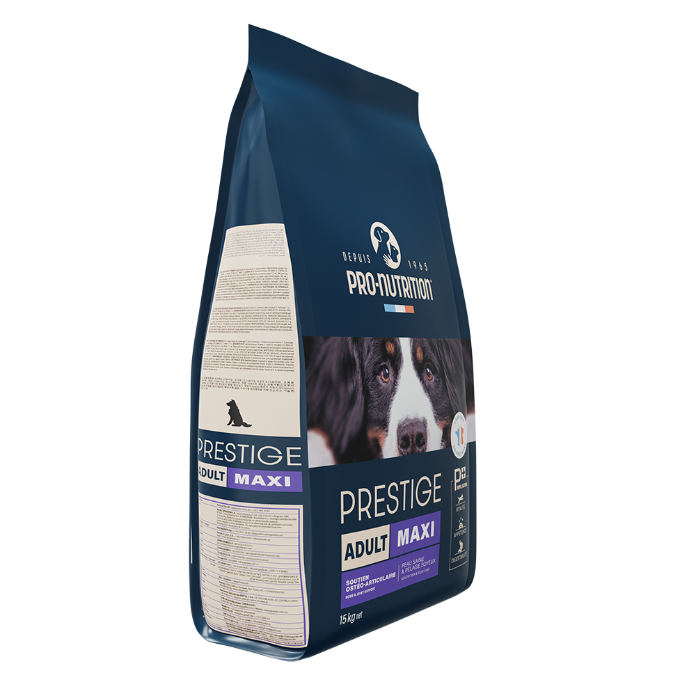 Food for large breed adult dogs A bag weighing 15 kilograms