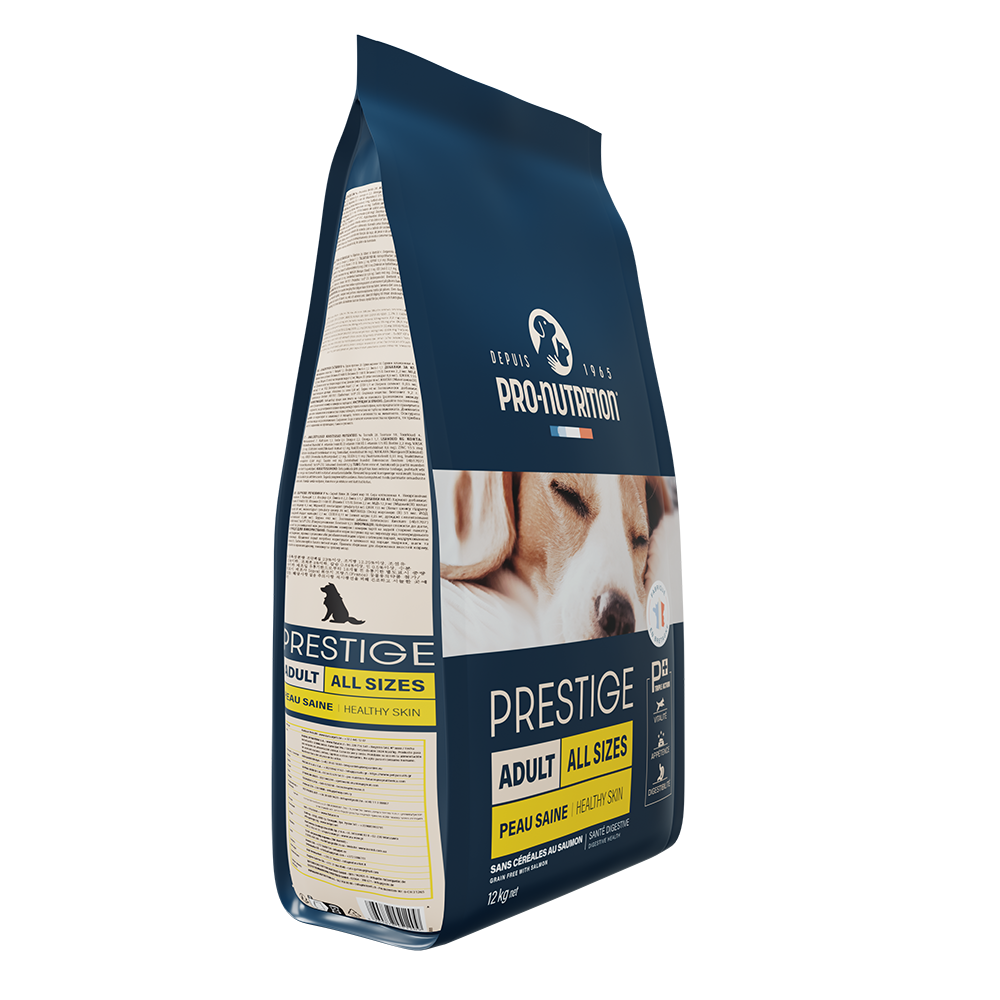Dog food with salmon A bag weighing 12 kg