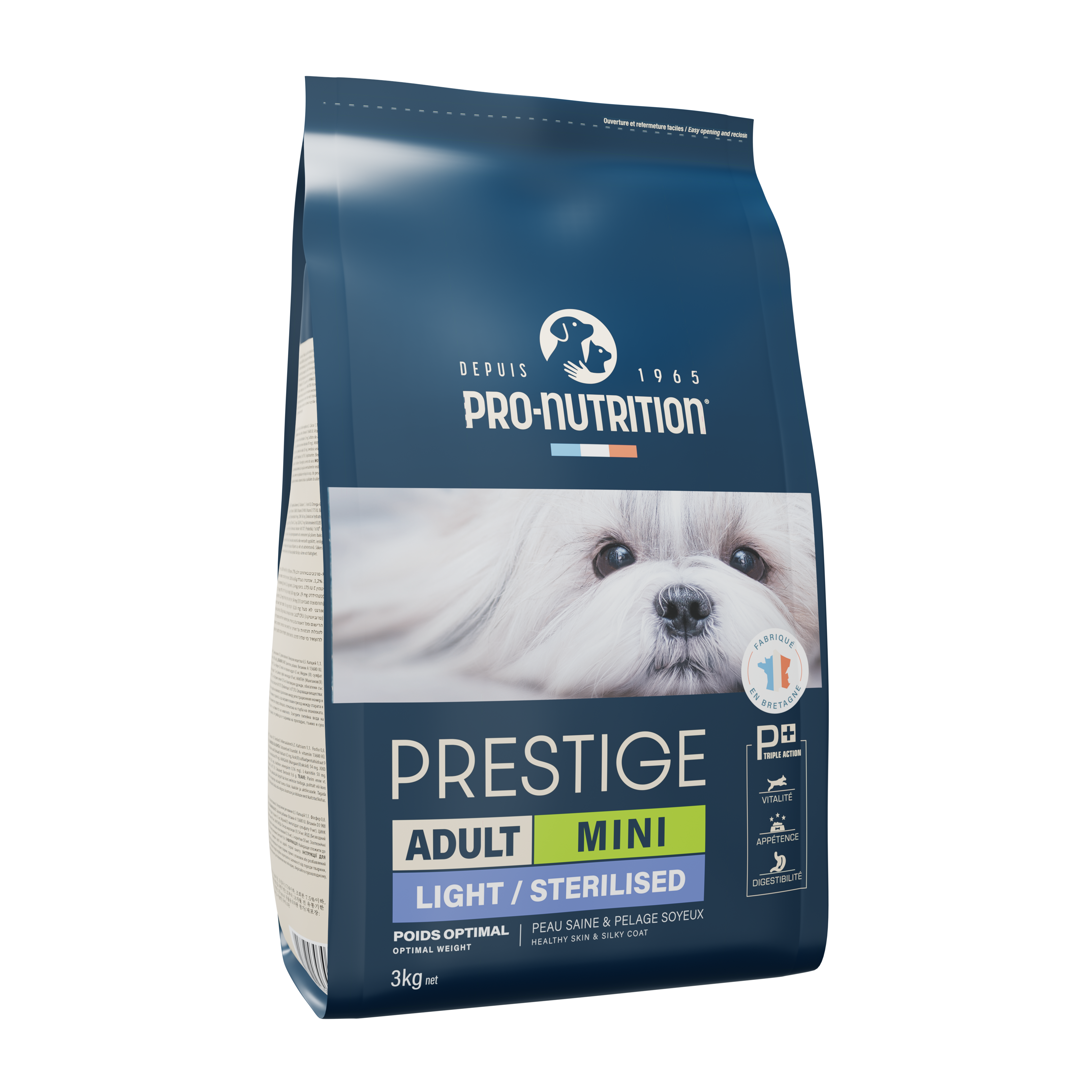 Reduced fat food for small breed dogs 3 kg
