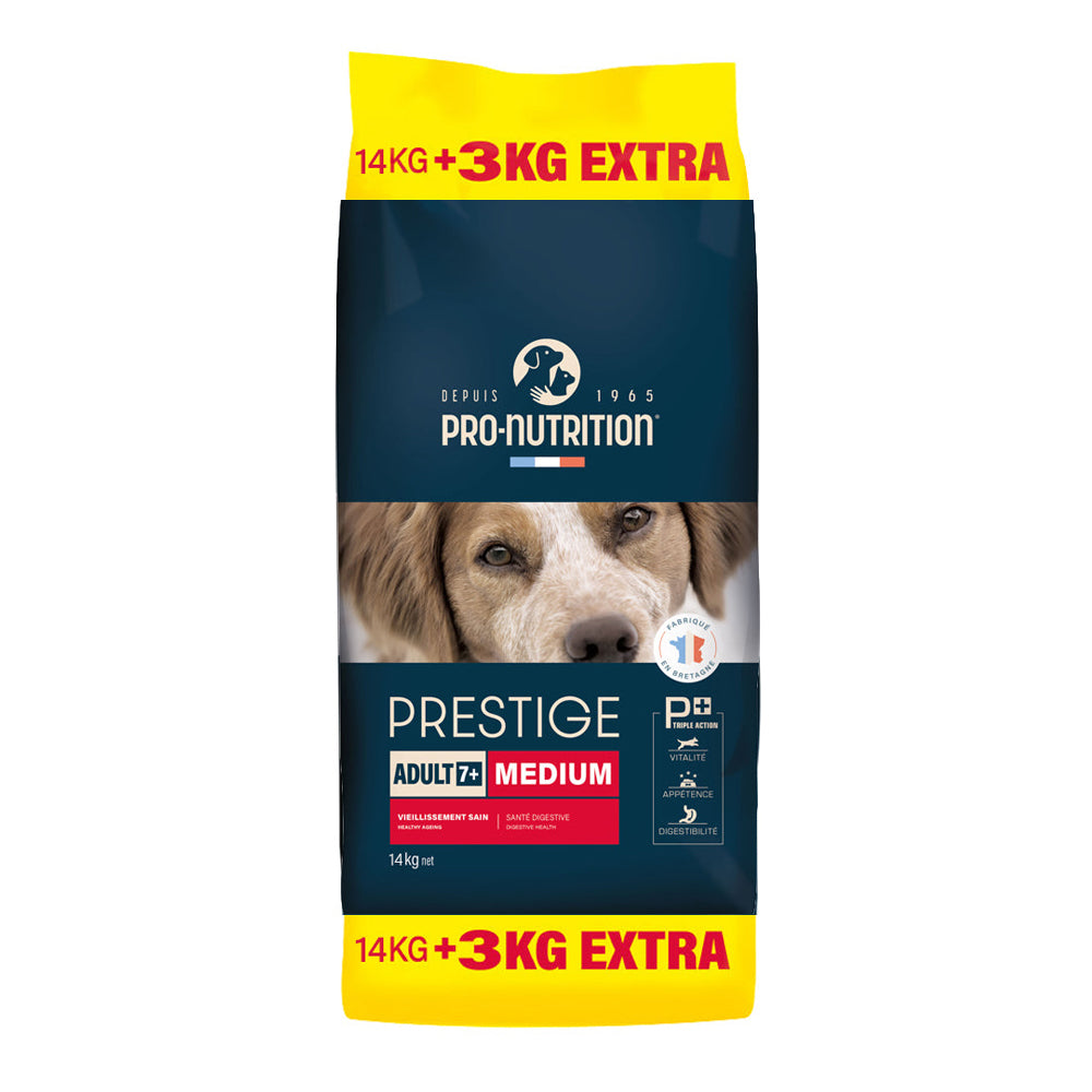 שקים במשקל 17 קילוגרם אוכל כלבים > אוכל לכלבים בוגרים מבוגרים 7+ Pro Nutrition