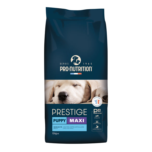 Food for large breed puppy dogs A bag weighing 15 kilograms