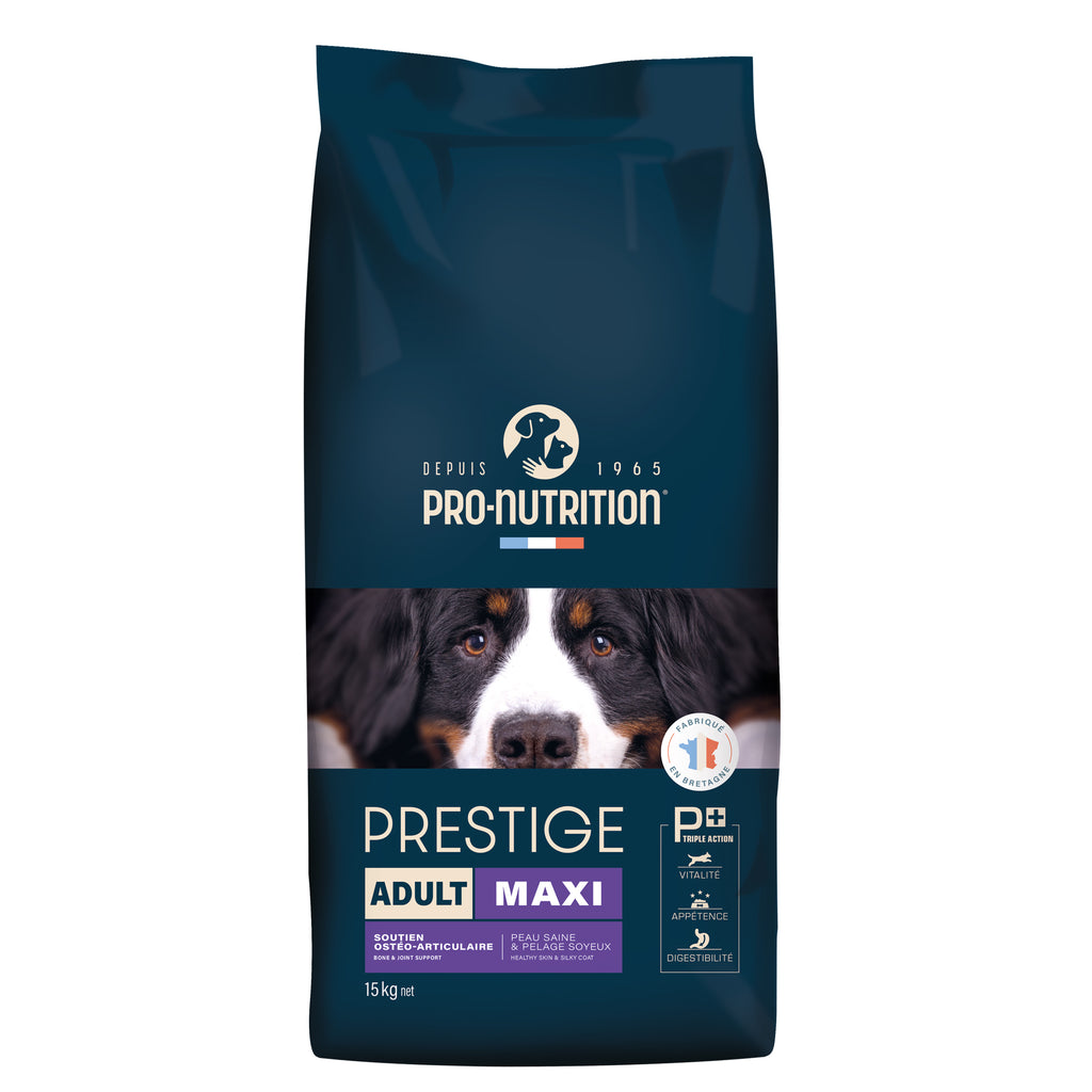 Food for large breed adult dogs A bag weighing 15 kg