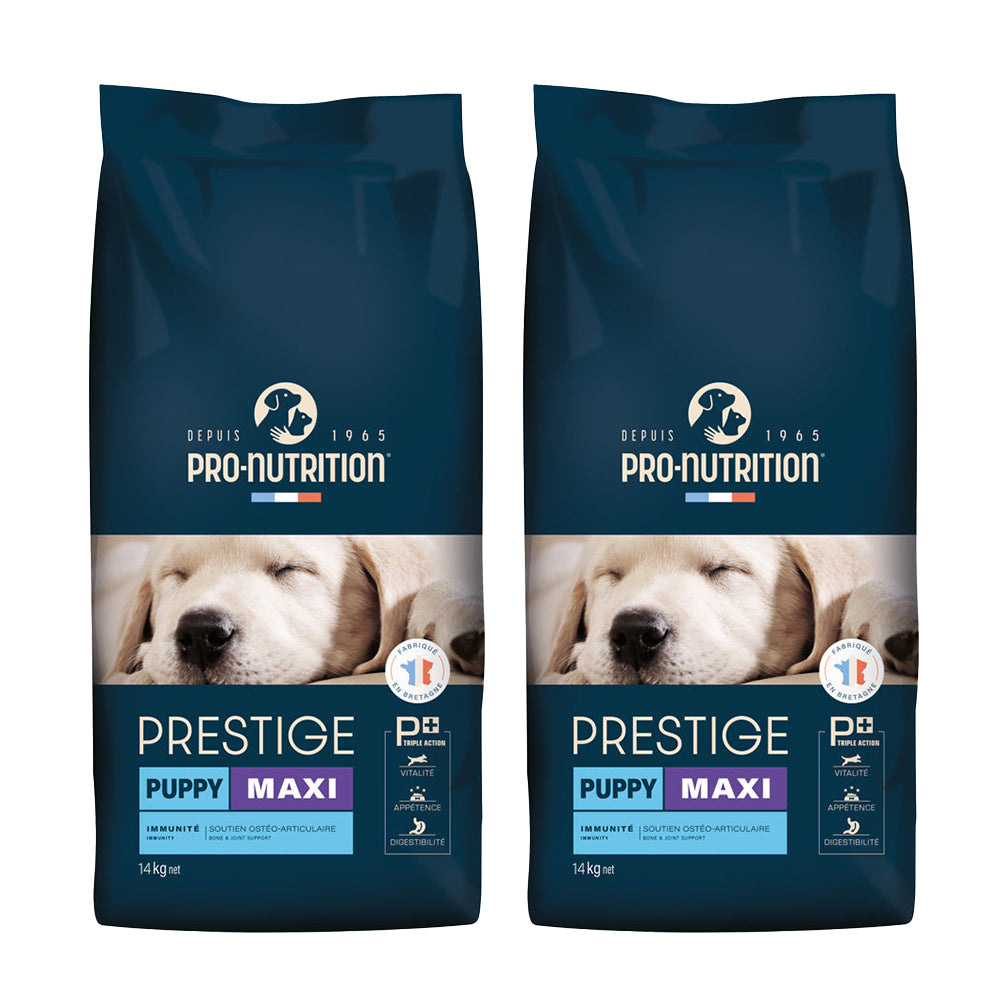שני שקים במשקל 14 קילוגרם כל אחד אוכל כלבים > אוכל לגורים מגזע גדול Pro Nutrition