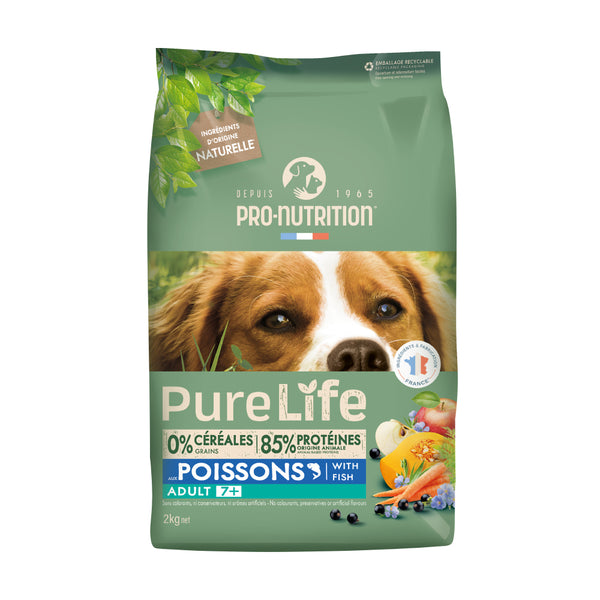 Food for dogs over the age of 7 grain-free with fish and duck 2 kilograms