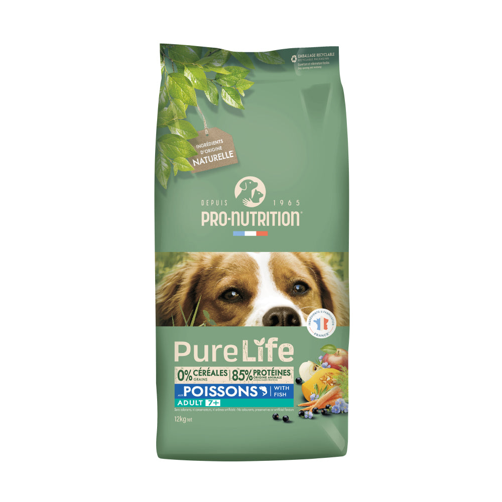 Food for dogs over the age of 7 grain-free with fish and duck 12 kilograms