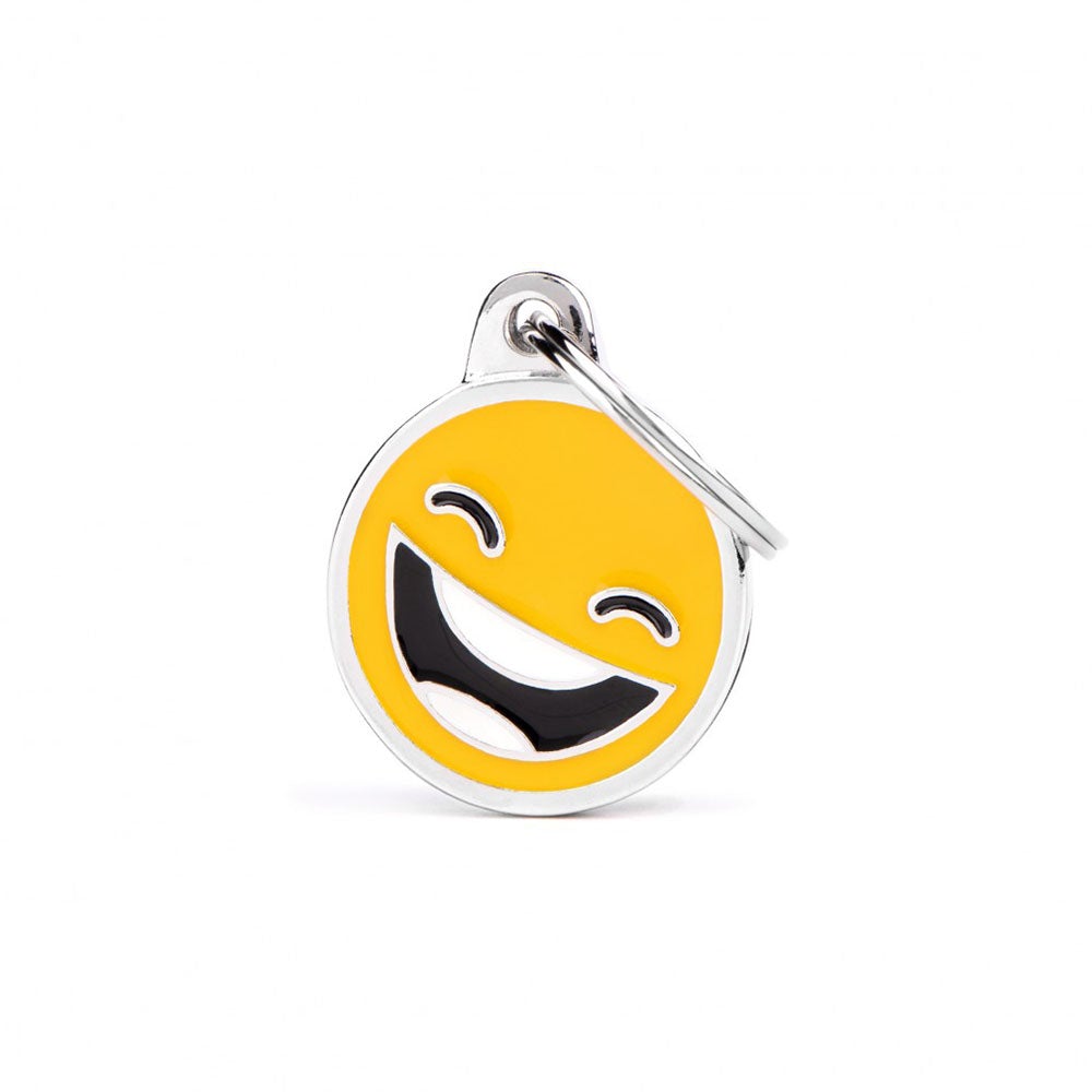 תג שם לכלב עם חריטה צארמס EMOTICON SMILE-CH10