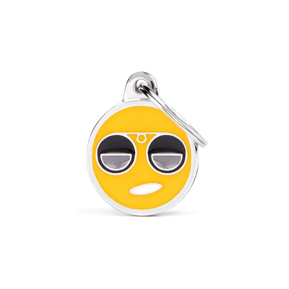 תג שם לכלב עם חריטה צארמס EMOTICON COOL-CH09