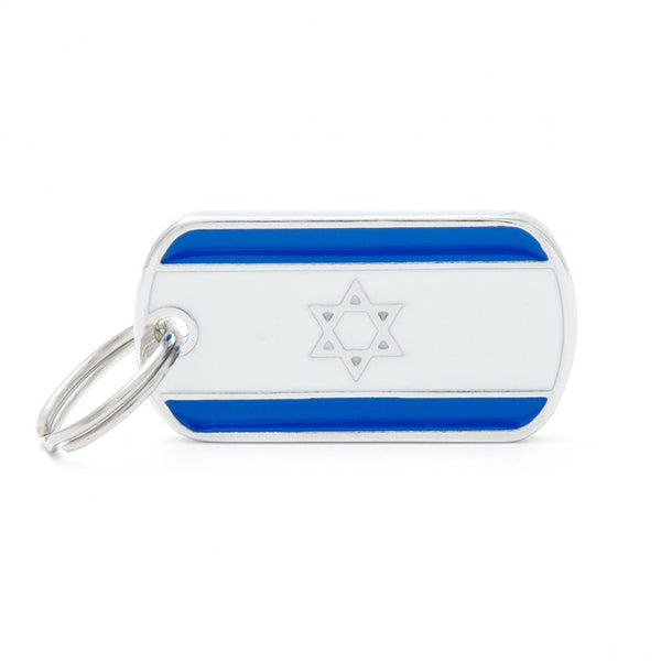תג שם לכלב עם חריטה דגלים-ישראל FLISR01